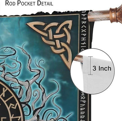 Viking Curtains Viking Totem Curtains Ancient Scandinavian Bedroom Living Room Decoration 2 Panel Groups W42 * L54 Inch
