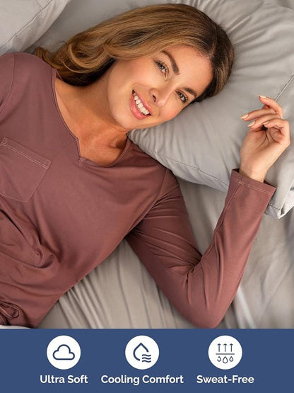 Extra Deep Queen Sheet Set - 6 Piece Breathable & Cooling Sheets - Hotel Luxury Bed Sheets Set - Easy & Secure Fit - Soft, Wrinkle Free & Comfy Sheets Set - Light Grey Sheet Set w/Extra Deep Pockets