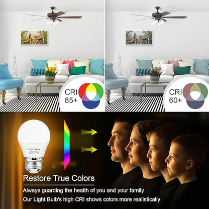 comzler 6W A15 LED Bulb Daylight 60 Watt Equivalent, E26 Medium Screw Base Small Light Bulb Cool White 5000K, Home Lighting Decorative Ceiling Fan Light Bulbs Non-Dimmable(Pack of 6) …