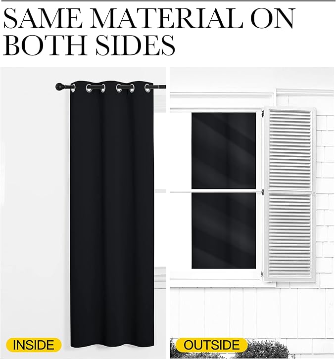NICETOWN Door Curtain for Doorway Privacy, Curtains 120 Inch Length, Room Divider Curtain, Blackout Temporary Insulated Closet Drape for Bedroom Closet (1 Panel, 10ft Tall x 5ft Wide, Black)