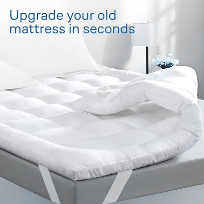 Ultra Soft Twin XL Mattress Topper - Cloud-Like Mattress Pad for Back Pain Relief - Breathable Cooling Material for Hot Sleepers