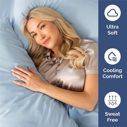 Cal King 6 Piece Sheet Set - Comfy Breathable & Cooling - Ultra-Soft Hotel Luxury Bedding Set w/ 8-16 Inch Deep Pockets - 1 Flat & 1 Fitted Sheet & 4 Pillowcases - Wrinkle Free & Easy Care - Sky Blue