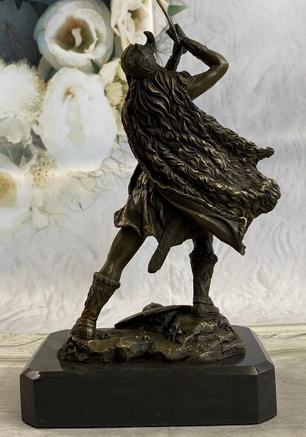 EUROPEAN BRONZE Hot Cast Viking Norse Nordic Scandinavian Warrior Bronze Art Sculpture Figurine Vault