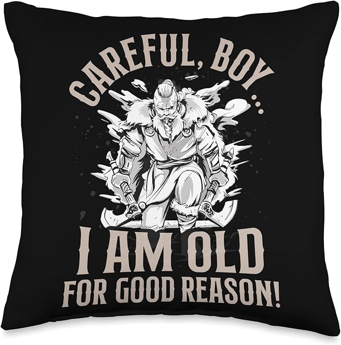 Viking Mythology Nordish Warrior Scandinavian Quote Throw Pillow