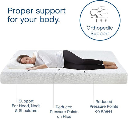 Cool Gel 8 Inch Short Queen Memory Foam Mattress Medium Firm, Memory Foam Mattress Short Queen Size Cooling, Made in the USA, 8" Depth with Pressure Relief, CertiPUR-US Certified, CoolGel Bed