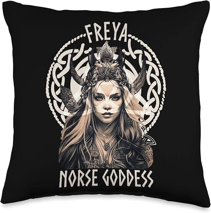 Freya Norse Goddess Scandinavian Viking Mythology Throw Pillow