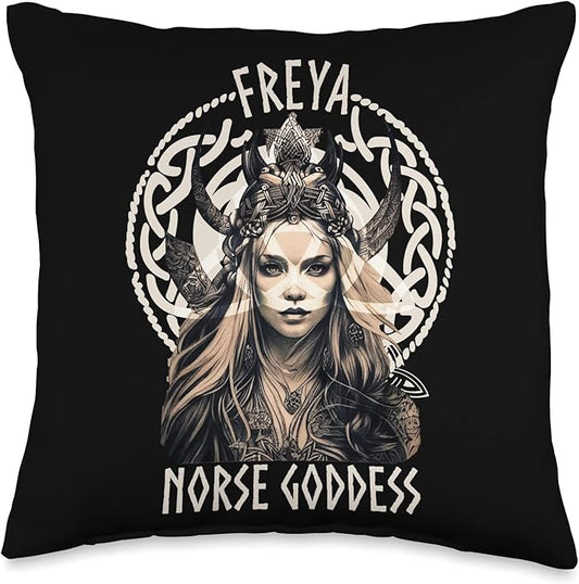 Freya Norse Goddess Scandinavian Viking Mythology Throw Pillow