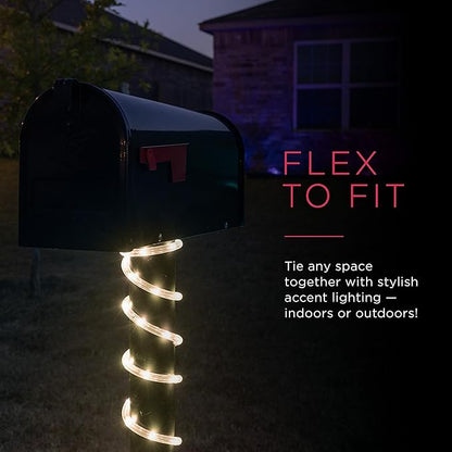 UltraPro LED Rope Lights, 16ft Classic Clear Rope, Warm White Light 3000K, Indoor/Outdoor, Flexible, Linkable, Durable, Rope Lights Outdoor, 54503