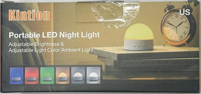 Kintion Night Light, Dimmable 8 Color Portable LED Night Light, 1800mAh Rechargeable Nursery Light Lamp, Soft Eye Caring Warm White, White, Red, Blue, Green Color Lighting for Sleep Aid (White, 2pcs)