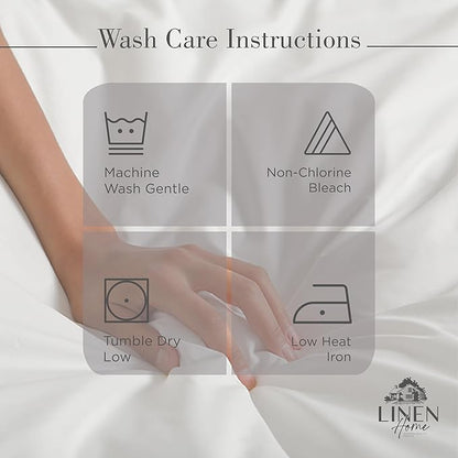 Linen Home 100% Cotton Percale Sheets Twin XL Size, Charcoal, Deep Pocket, 3 Pieces Set - 1 Flat, 1 Deep Pocket Fitted Sheet and 1 Pillowcase, Crisp Cool and Strong Bed Linen