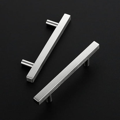 Ravinte Brushed Nickel Cabinet Handles 10 Pack 3-1/2 inchSatin Nickel Square Cabinet Pulls Silver Hardware for Kitchen Cabinets 6 inch Overall Length Stainless Steel Drawer Pulls