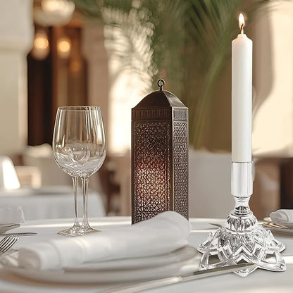 Candlestick Holders,Taper Candle Holder for Candlesticks Silver Plated Candle Metal Stick Candle Holders for Fireplace,Party, Dining,Wedding Decor,Fits 3/4 inch Thick Candle(Set of 6Pcs)