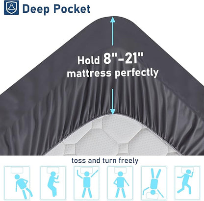 Queen Mattress Topper Size Extra Thick Pillowtop for Pressure Relief Cooling Mattress Topper Plush Mattress Pad Cover Protector with 8-21 Inch Deep Pocket 3D Snow Down Alternative Fill Grey