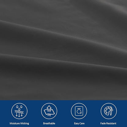 Moonsea Full Sheet Set for Extra Deep Pocket Air Mattress - Full Size Sheet Sets - Sheets with Pocket on Side - Easily Fits Extra Deep 16 in to 24 in Pillow Top Air Mattress (Black)