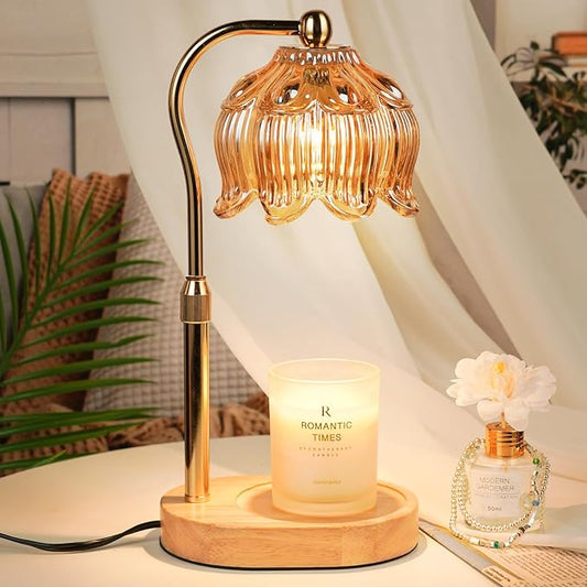 Christmas Birthday Gifts for Women, Candle Warmer Lamp with Timer & Height Adjustable, House Warming Gift for New Home Essentials, Gift for Mom Her Grandma, Flower Candle Warming Lamp