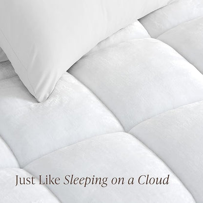 Bare Home Full XL Microplush Mattress Topper - Pillow Top Reversible - Soft Mattress Cover - Dual Sided All-Season - 8" to 24" Deep Pocket - Fitted Cover - Plush Mattress Pad (Full XL)