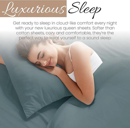 Linen Market Bed Sheets for Twin XL Size Bed (Ocean) - Sleep Better Than Ever with These Soft and Cooling Twin XL Sheets - Deep Pocket Fits 16" Thick Beds - 4 Piece Twin XL Sheet Set