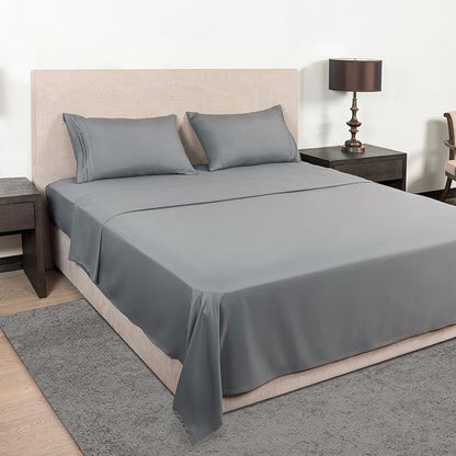 Mejoroom Twin XL Sheet Set - Hotel Luxury Microfiber Sheet & Pillowcase Sets Fits College Dorm Room Mattress - Soft, Breathable, Wrinkle & Fade Resistant - 3 Piece (Gray)