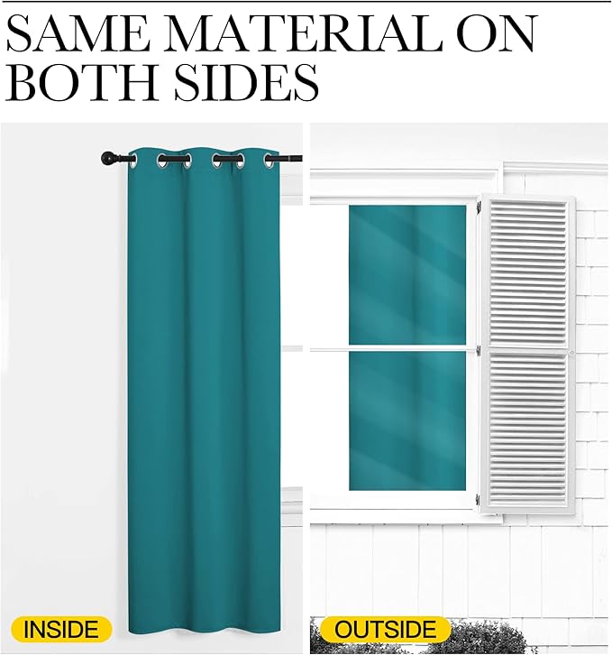 NICETOWN Wall Dividers for Rooms, Large Room Divider Curtain Screen Partition, Function Thermal Blackout Patio Door Curtain Panel, Sliding Door Insulated Curtain, Peacock Blue, 12.5ft Wide x 8ft Long