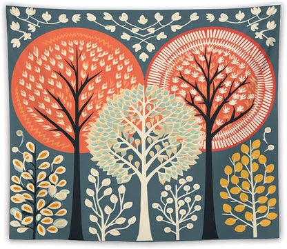 MaSiledy Tapastry's Wall Hanging Shabby Chic Trees Tapestry Nature Themed Autumn Tapestries for Bedroom Wall Art Home Decoration 50"x60" Bedroom Xmas Tapestry for Bedroom Christmas Backdrop