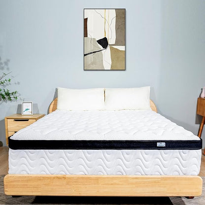 Twin Mattress | 10 Inch Twin Size Hybrid Mattresses in a Box | Medium Firm Memory Foam and Individual Pocket Springs | Fiberglass Free Bed Matress | Breathable | CertiPUR-US