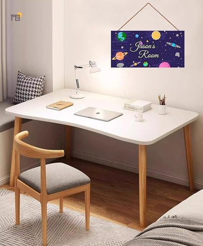Personalized Sign Solar System Sign Sun Planet Wall Art Decoration Exquisite Decorative Signs Custom Name for Kids Room Wall Art Decor Outer Space Themed Nursery Decor For Boys Bedroom