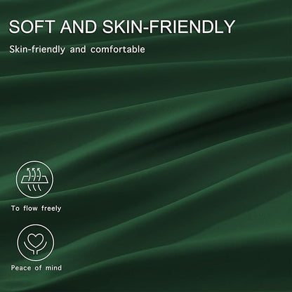 Monbix King Size Comforter Set - 7 Pieces Bed in a Bag King, Emerald Green Bedding Sets with Comforter, All Seasons Down Alternative Comforter Bed Set with Sheets, Pillowcases & Shams