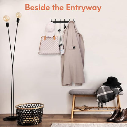 2 Pack Coat Rack Wall Mount, Coat Hooks Wall Mount, Wall Hooks for Hanging, Hat Rack for Wall, Coat Hanger Wall Mount, Towel Hooks for Bathrooms