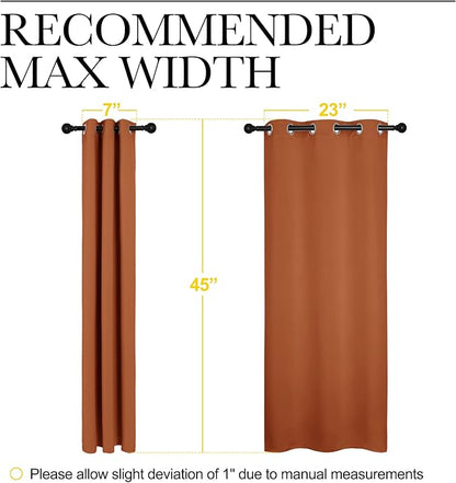 NICETOWN Burnt Orange Window Curtains Blackout Drapes, Thermal Insulated Solid Grommet Blackout Curtains/Draperies for Living Room (1 Pair, 29 by 45 inches)