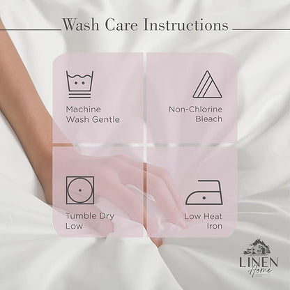 Linen Home 100% Cotton Percale Sheets King Size, Mauve Lavender, Deep Pocket, 4 Pieces Set - 1 Flat, 1 Deep Pocket Fitted Sheet and 2 Pillowcases, Crisp Cool and Strong Bed Linen