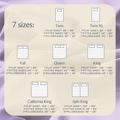 LuxClub 4 PC Full Sheet Set, Breathable Luxury Bed Sheets, Deep Pockets Wrinkle Free Cooling Bed Sheets Machine Washable Hotel Bedding Silky Soft - Lavender Full