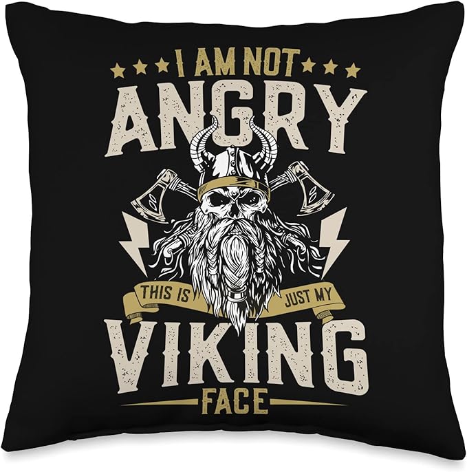 Viking Quote Scandinavian Design Celtic Mythology Throw Pillow