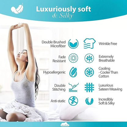 DREAMCARE Sheets Full Size Bed - Cooling Bed Sheets - 6pcs Set - Full Sheet Set - Full Size Sheets - Full Size Sheet Sets Soft & Long Lasting 100% Fine Brushed Polyester with Side Pocket - Dark Gray