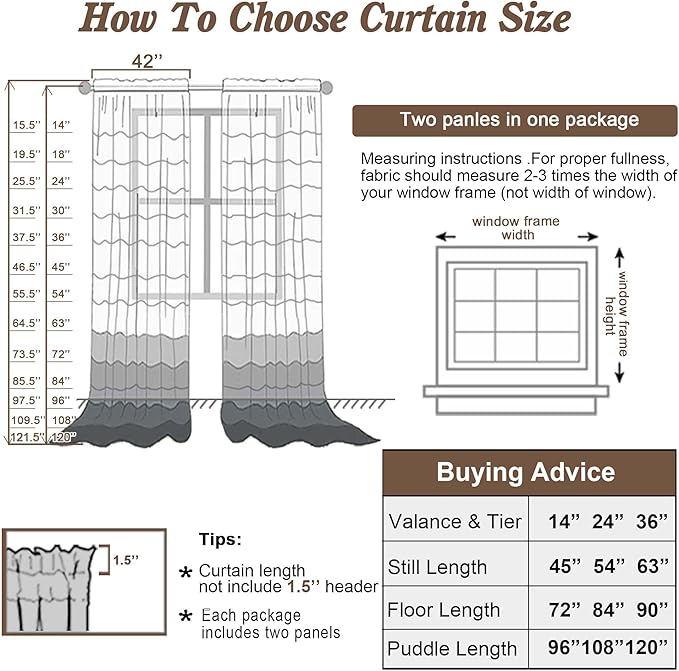 Chyhomenyc Charcoal Grey Sheer Curtains 78 Inches Long 2 Panels Set for Living Room, Light Filtering Voile Lightweight Bedroom Curtains, Rod Pocket Solid Window Treatment Drapes, Each 42W x 78L