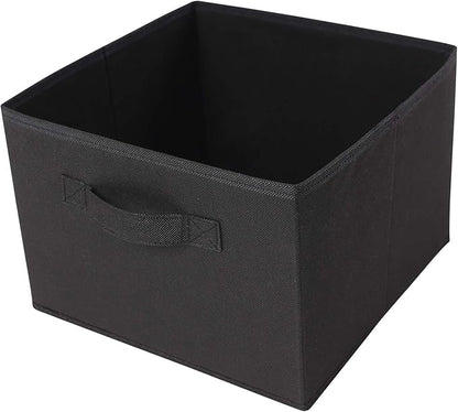 MAX Houser 4-Shelf Hanging Closet Organizer, Space Saver, Cloth Hanging Shelves with 2 Side Pockets, Foldable (Black)