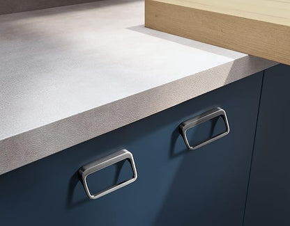 Goo-Ki Satin Nickel Cabinet pulls with 3''(76mm) Hole Center,Modern Zinc Alloy Finger Pulls for Drawer,Wardrobe,Cupboard,6 Pack