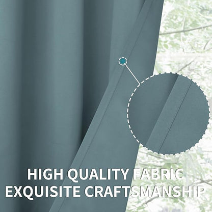 BGment Room Darkening Curtains 63 Inches Long - Grommet Thermal Insulated Drapes Window Treatment Curtains for Bedroom, 2 Panels, 42 x 63 Inch, Stone Blue
