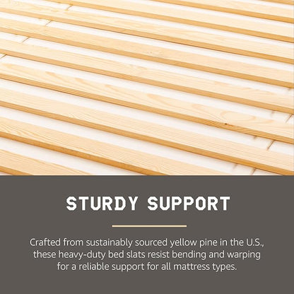 Hercules Xtreme Heavy-Duty Solid Pine Wood Platform Bed Support Slats, King Size - Mattress Support, No Box Spring or Bunkie Board Needed, Easy Assembly