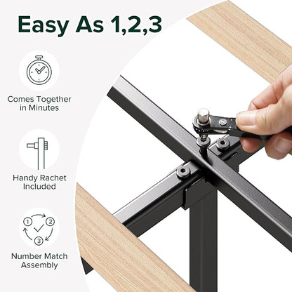 ZINUS Full Piper Upholstered Platform Bed with Horizontal Paneled Headboard, Wooden Slat Support, No Box Spring Needed, Easy Assembly, Eco Friendly Packaging, Dark Grey