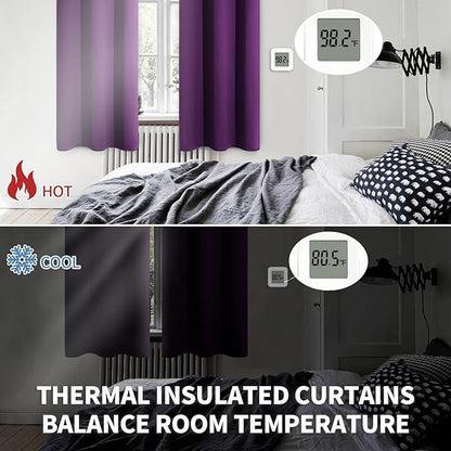 BGment Blackout Curtains - Grommet Thermal Insulated Room Darkening Bedroom and Living Room Curtain, Set of 2 Panels (52 x 63 Inch, Royal Purple)