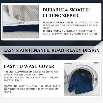Foamma 5" x 32" x 75" Water Resistant Gel Memory Foam RV Bunk Mattress, Firm High Density Foam Base, Comfortable and Durable Polyester Cover, Truck, Camper, Travel Trailer, Made in USA!
