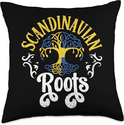 Scandinavian Roots Sweden Swede Scandinavia Scandinavic Throw Pillow