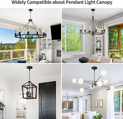 5.16Inch Light Canopy Kit with 6 Feet Chain, Ceiling Plate for Chandelier with Mounting Hardware, Iron Ceiling Canopy Kit for Pendant Light, Easy to Install