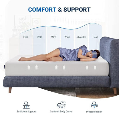 Avenco Queen Size Mattress, 10 Inch Memory Foam Queen Mattress in a Box for Comfort Sleep & Pressure Relief, CertiPUR-US Certified Medium Firm Mattresses