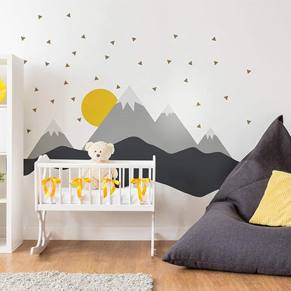 Children's Wall Sticker for Baby's Room Decoration – Giant Scandinavian Mountains Nordika – H 80 x L 120 cm