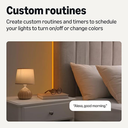Amazon Basics Smart LED Light Strip, 16.4 Feet, RGB + Tunable White, Works with Alexa Only, 2.4 GHz Wi-Fi, No Hub Required