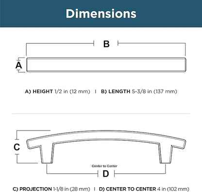 Franklin Brass (5-Pack) – Deep Bronze Cabinet Handles, 4 Inch Hole Center, Pulls for Drawers, Kitchen Cabinet Door, Dressers | Pierce