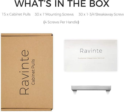Ravinte 10 Pack 3-3/4 Inch Kitchen Square Cabinet Handles Satin Nickel Pulls Brushed Nickel Kitchen Cabinet Hardware Handles for Cupboard Drawer Pulls
