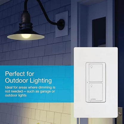 Lutron Caseta Original Smart Light Switch (Lutron Smart Hub Required), for Home, LED Lights, and Fans, 6 Amp, Single-Pole/3-Way, Neutral Required, PD-6ANS-LA-6-Pack, Almond, 6 Pack