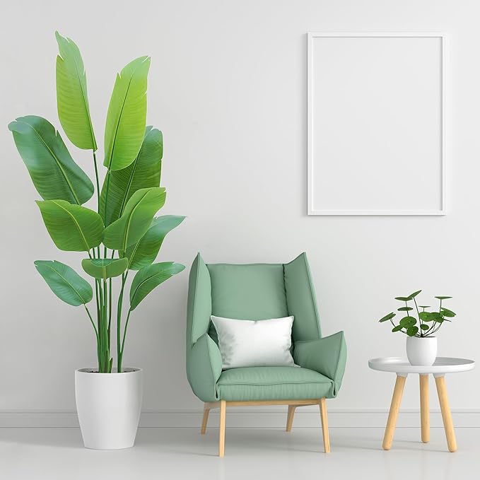 Bird of Paradise Plant Artificial 5ft,Faux Plants Indoor Tall with 10 Trunks - The Perfect Indoor Silk Floor Plant for Home Decor in Living Room, Office, and Bedroom (5FT Bird of Paradise)